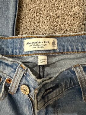Abercrombie & Fitch Light Blue High Rise Slim Straight Jeans